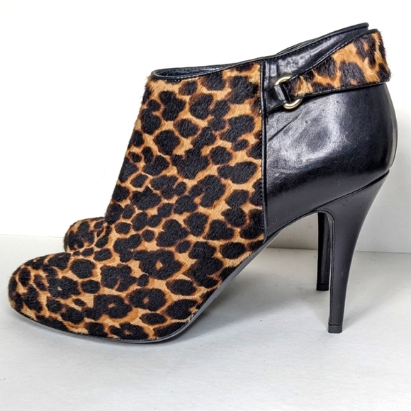 NWOT Longchamp Cheetah Animal Print Le Pliage Heritage Heeled Bootie Size 38 - Picture 5 of 12